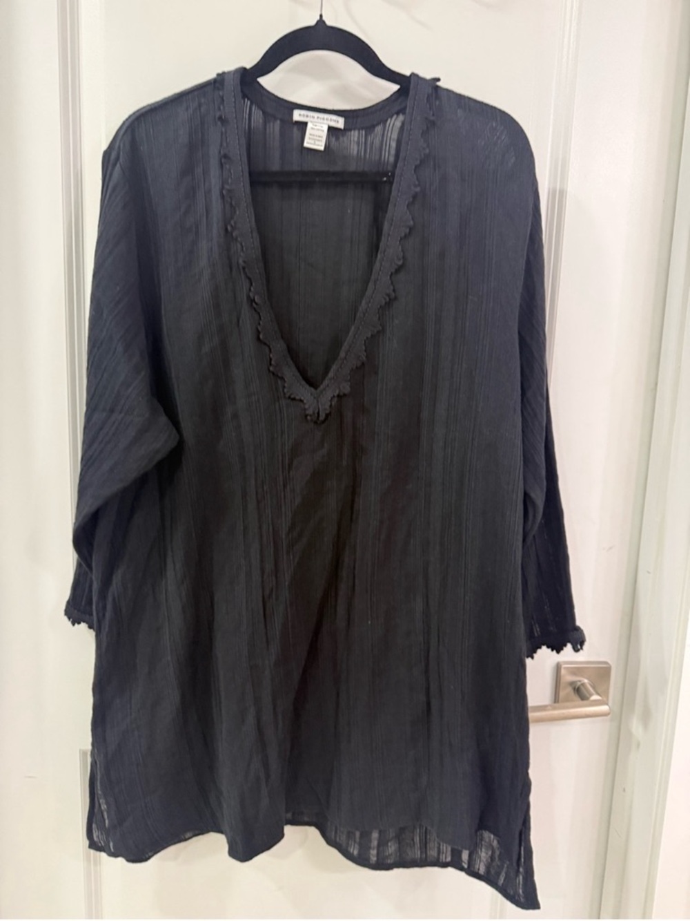 Robin Piccone Black V-Neck Lightweight Tunic